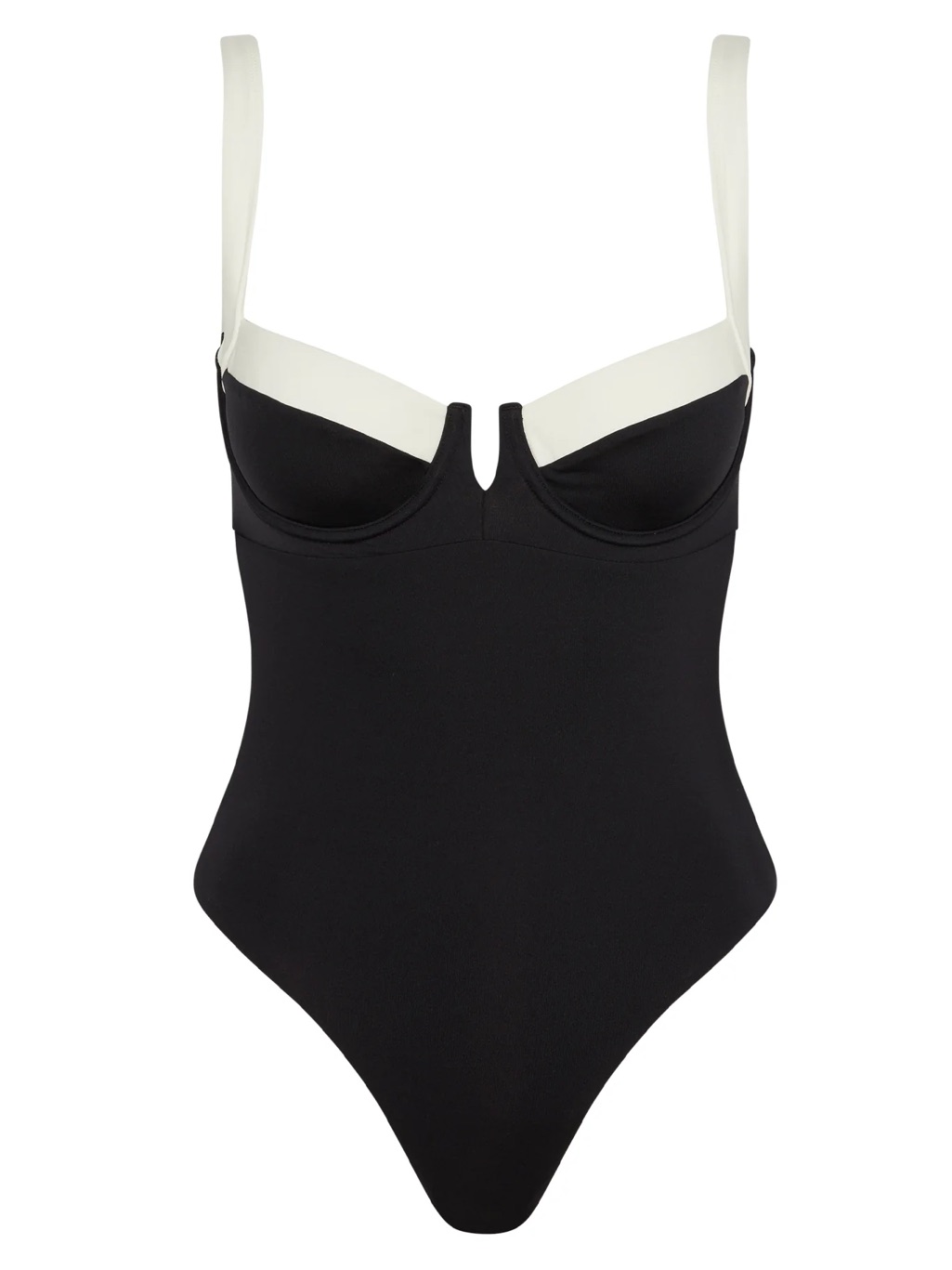 Monday Swimwear Clovelly One-Piece Black/Ivory Swimwear (Size Large)